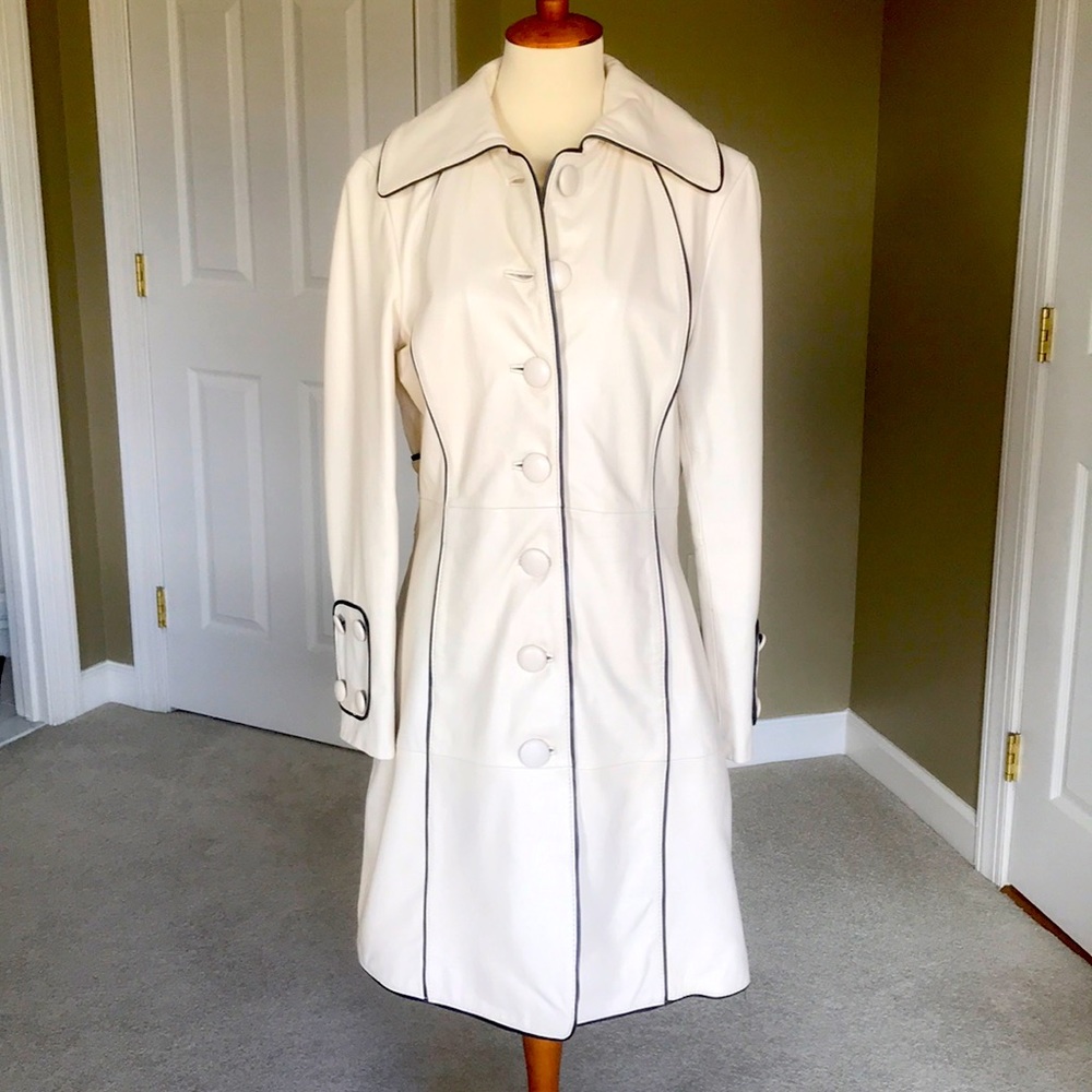 Cream leather coat